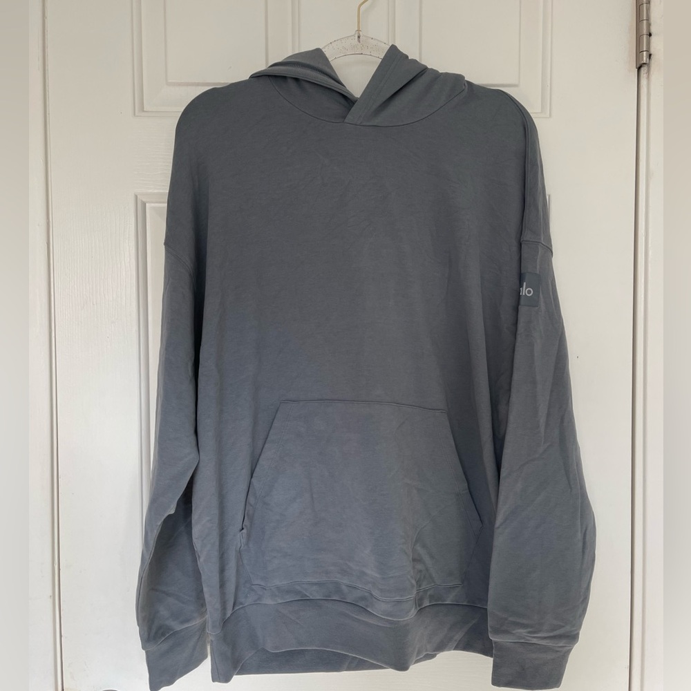 Alo yoga Double Take hoodies super soft and comfy in Steel grey color